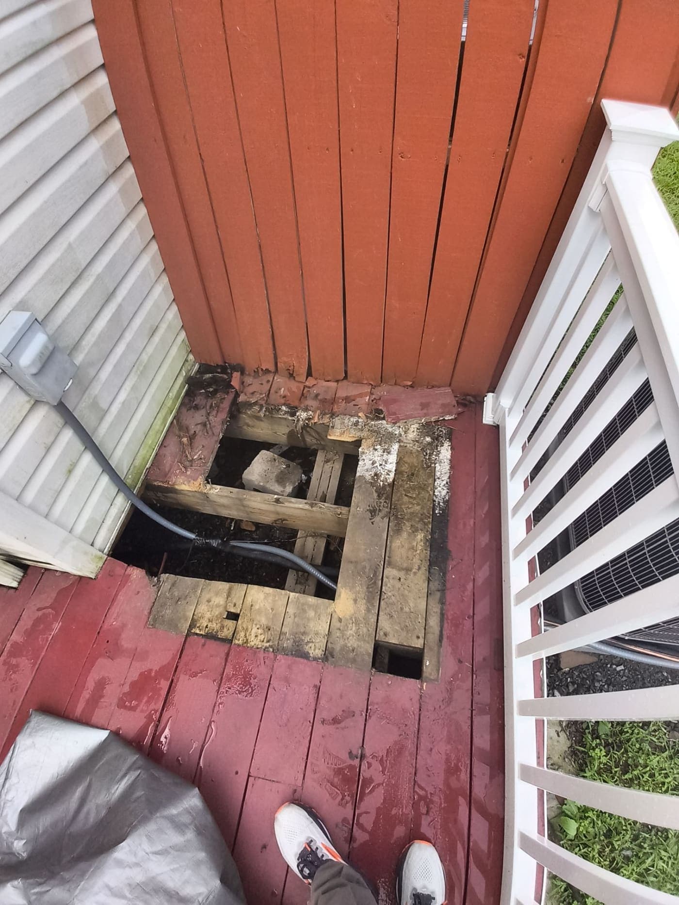 Deck board repair — before